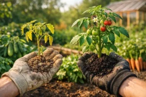 рассада растет сильнее