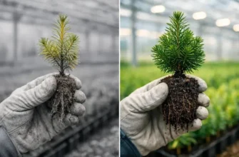 Биогумус для питомников: визуальное сравнение качества саженцев