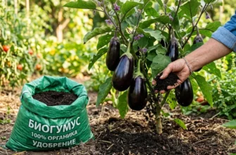 баклажаны на кусте и биогумус