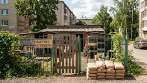 ферма в городе — здание и вывеска