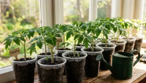 рассада после поливом биогумусом