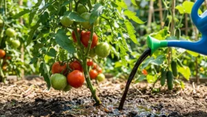 полив растений жидким биогумусом из лейки